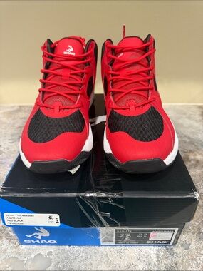 SHAQ Men's Red and Black Athletic Trainers - Supportive Performance
